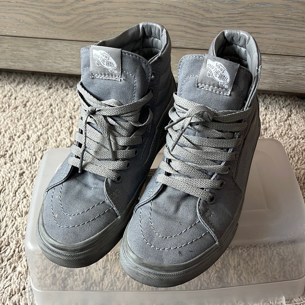 Grey canvas vans